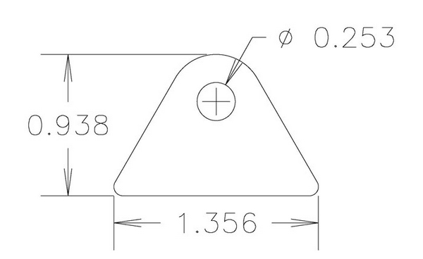 4130 1/8" THK, 1/4" HOLE, 5/8" HT, STRAIGHT CHASSIS TAB - QTY 20